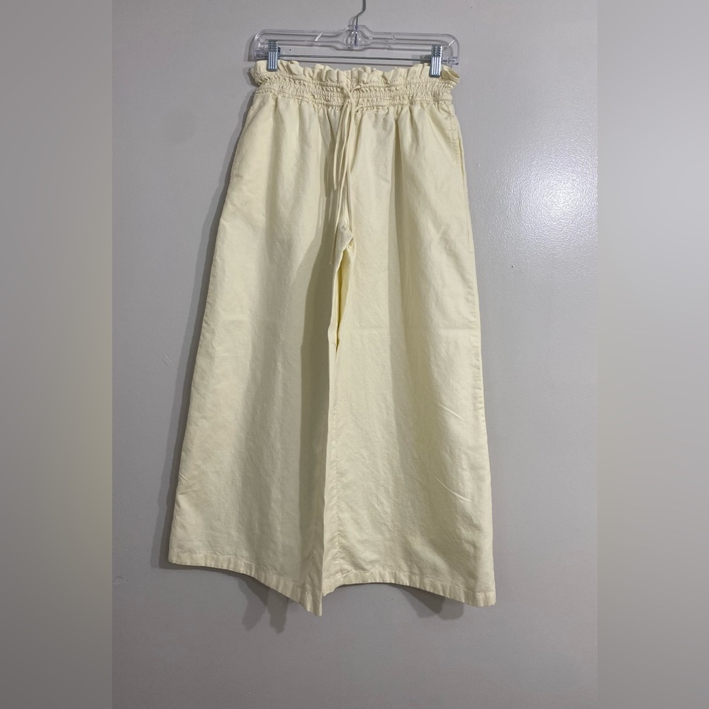 Anthropologie Cream Wide-Leg Jumpsuit with Elastic Waist